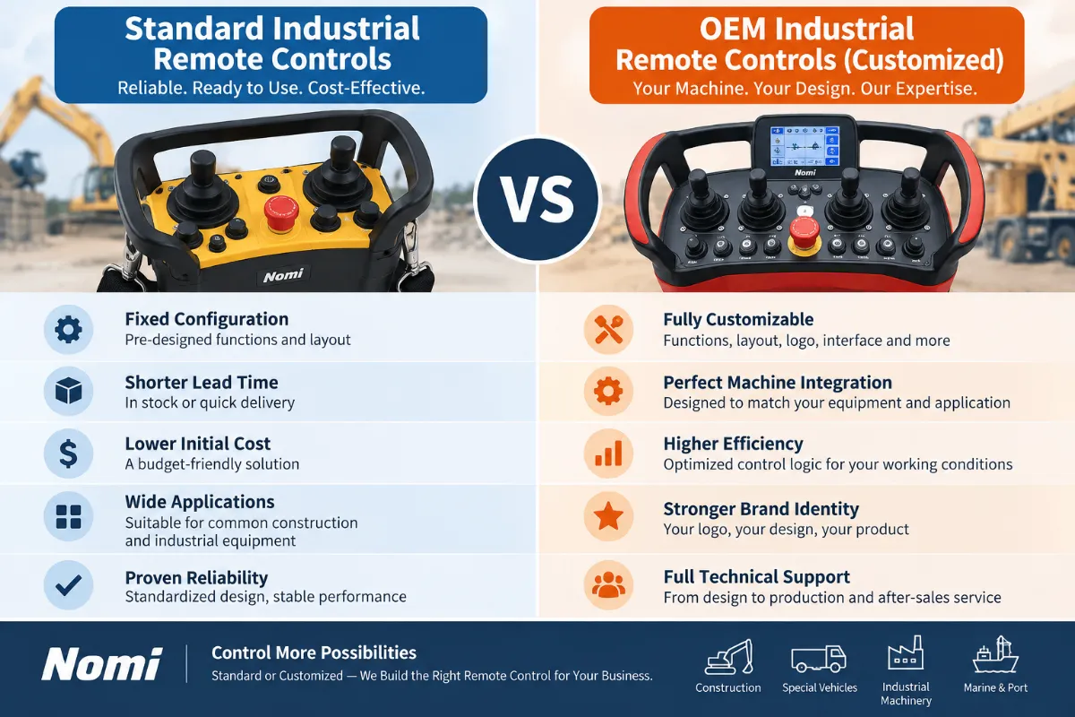 OEM vs standard industrial remote controls for construction and industrial machinery