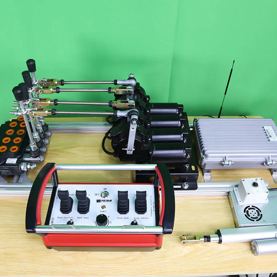 Nomi support Industrial wireless remote control OEM integration from transmitter to hydraulic machine