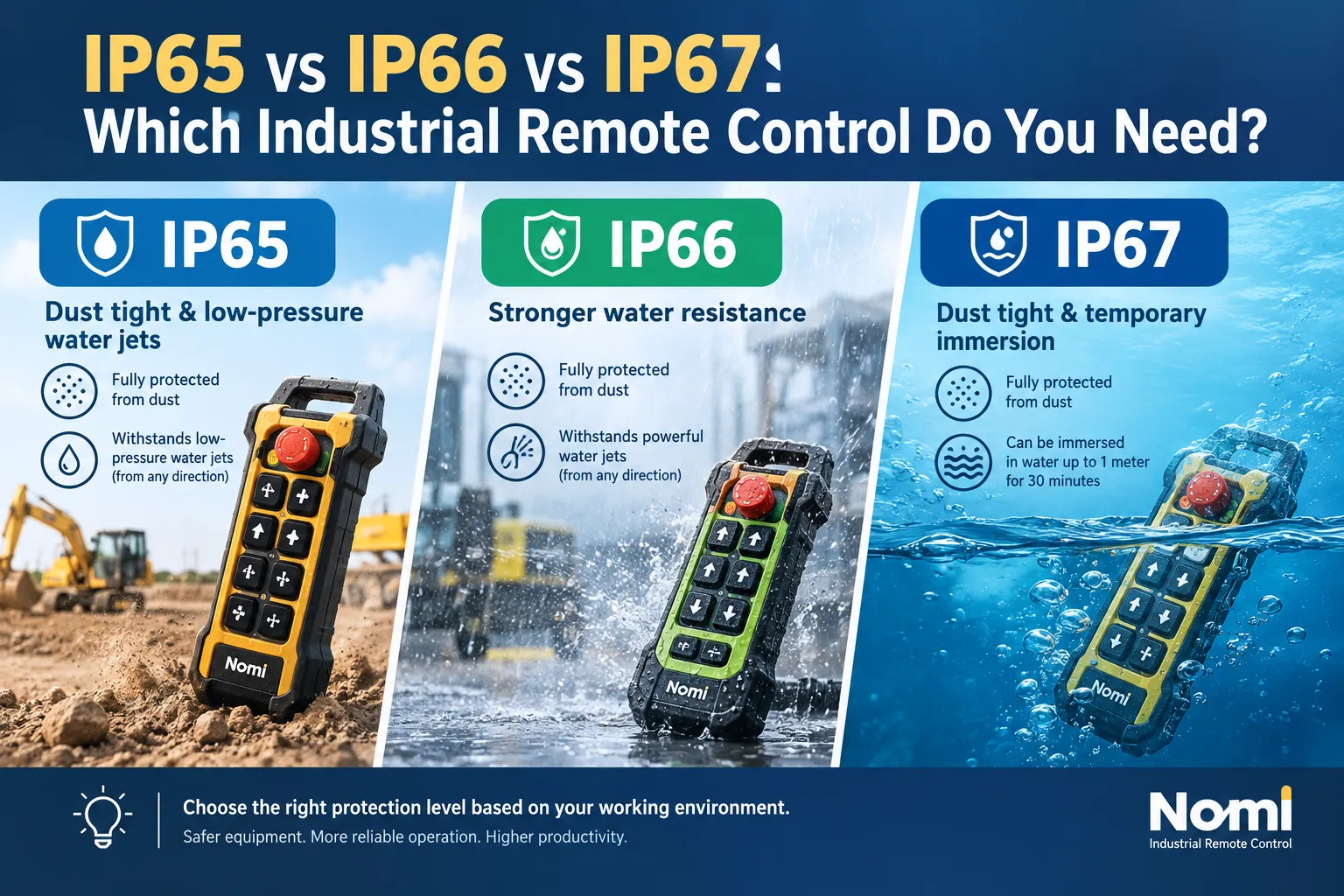 IP65 IP66 IP67 industrial remote controls for construction equipment