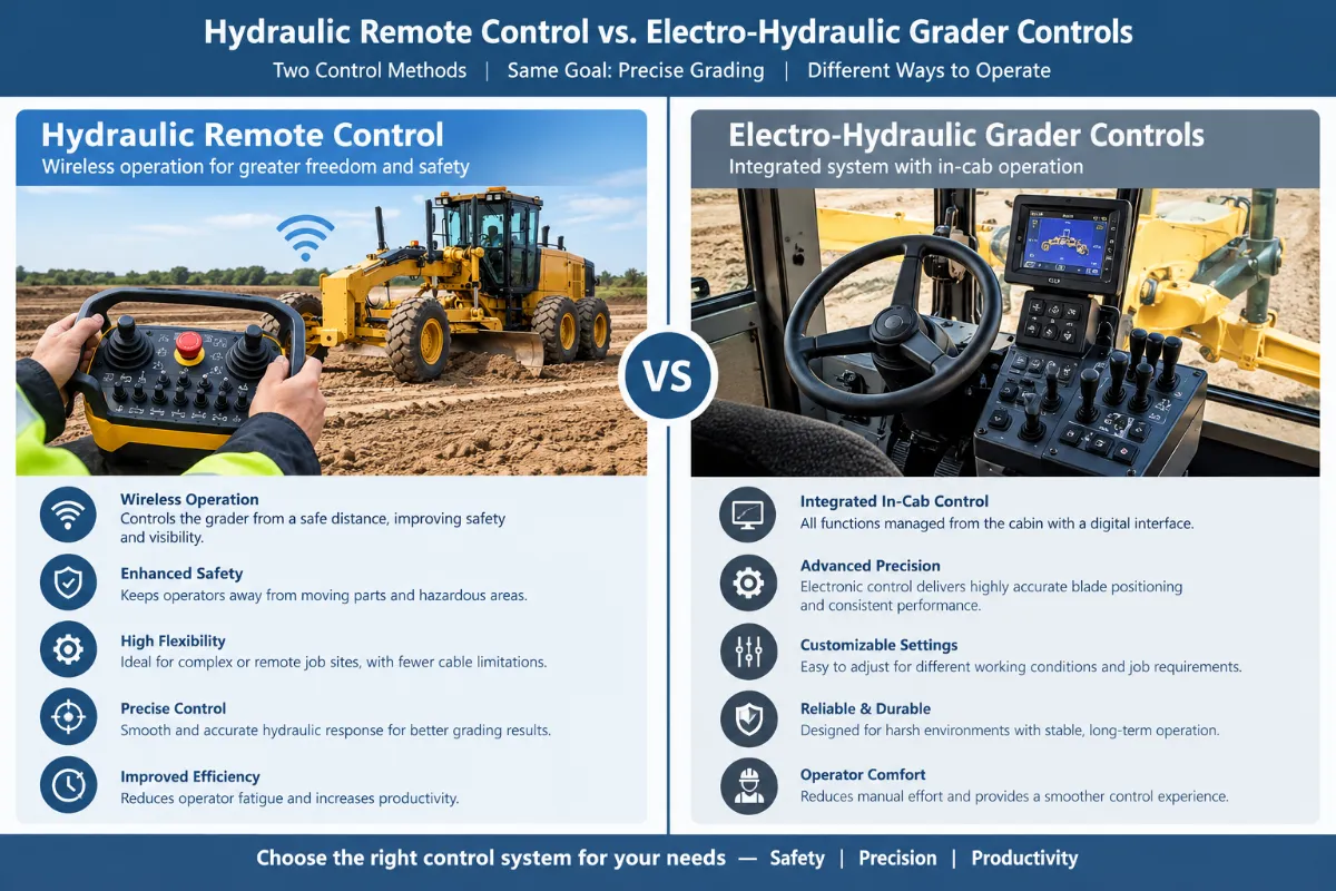 Hydraulic Remote Control vs. Electro-Hydraulic Grader Controls